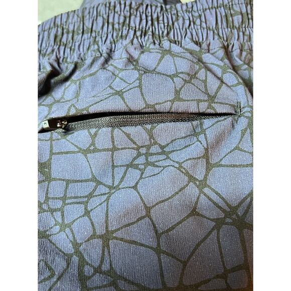 Traj3ctory Athletic Shorts Men XXL Blue Black Web Print Zip Pocket P7-24 Wicking - Picture 11 of 12